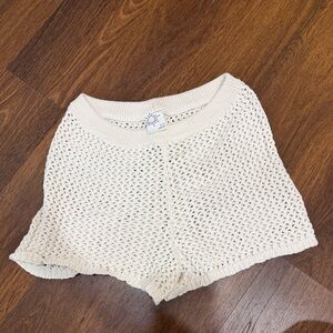 Aerie Off-White Crochet Shorts